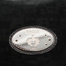 BALLY Shoulder Bag Suede Leather Black Silver Auth BA6459-14