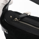 BALLY Shoulder Bag Suede Leather Black Silver Auth BA6459-15