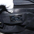 BALLY Shoulder Bag Suede Leather Black Silver Auth BA6459-17