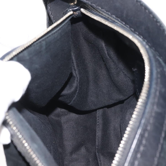 BALLY Shoulder Bag Suede Leather Black Silver Auth BA6459