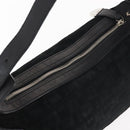 BALLY Shoulder Bag Suede Leather Black Silver Auth BA6459-6