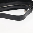 BALLY Shoulder Bag Suede Leather Black Silver Auth BA6459-7