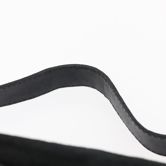 BALLY Shoulder Bag Suede Leather Black Silver Auth BA6459