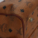 MCM Vicetos Logogram Hand Bag PVC Leather 2way Brown Gold Auth BA646-10