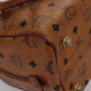 MCM Vicetos Logogram Hand Bag PVC Leather 2way Brown Gold Auth BA646-12
