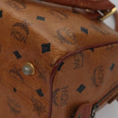 MCM Vicetos Logogram Hand Bag PVC Leather 2way Brown Gold Auth BA646-13
