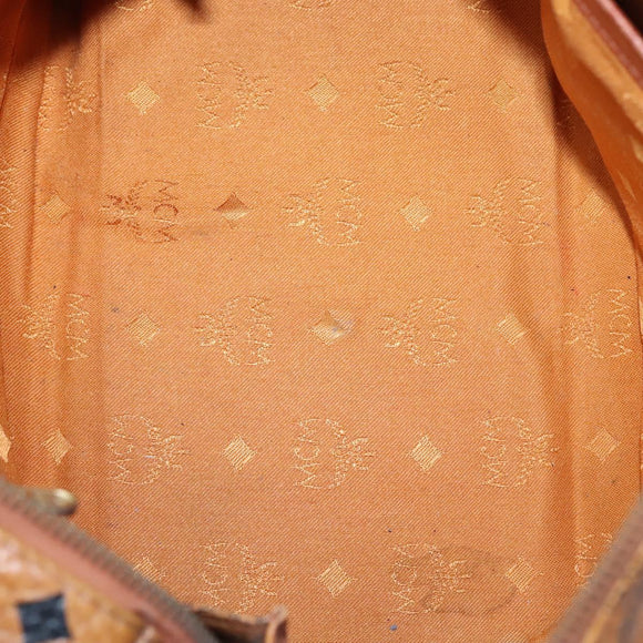 MCM Vicetos Logogram Hand Bag PVC Leather 2way Brown Gold Auth BA646