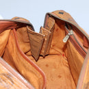 MCM Vicetos Logogram Hand Bag PVC Leather 2way Brown Gold Auth BA646-18