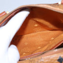 MCM Vicetos Logogram Hand Bag PVC Leather 2way Brown Gold Auth BA646-21