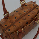 MCM Vicetos Logogram Hand Bag PVC Leather 2way Brown Gold Auth BA646-6
