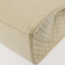 BALLY Quilted Hand Bag Leather Beige Gold Auth BA6460-14