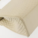 BALLY Quilted Hand Bag Leather Beige Gold Auth BA6460-15