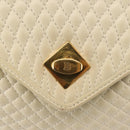 BALLY Quilted Hand Bag Leather Beige Gold Auth BA6460-17