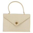 BALLY Quilted Hand Bag Leather Beige Gold Auth BA6460-13