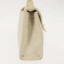 BALLY Quilted Hand Bag Leather Beige Gold Auth BA6460-4