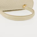 BALLY Quilted Hand Bag Leather Beige Gold Auth BA6460-7