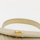 BALLY Quilted Hand Bag Leather Beige Gold Auth BA6460-8