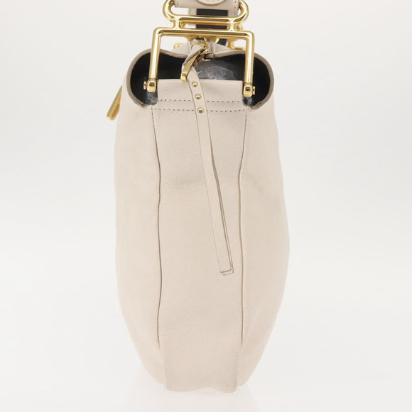 Chloe Vanessa G Shoulder Bag Leather Ivory Gold Auth BA6461