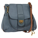 Chloe Shoulder Bag Leather Light Blue Gold Auth BA6462-1