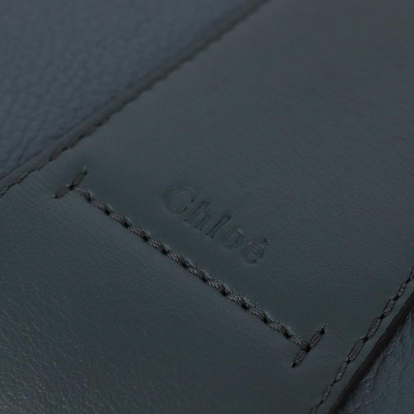 Chloe Shoulder Bag Leather Light Blue Gold Auth BA6462