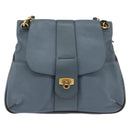 Chloe Shoulder Bag Leather Light Blue Gold Auth BA6462-13