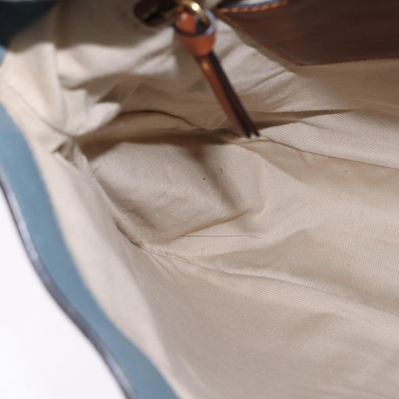 Chloe Shoulder Bag Leather Light Blue Gold Auth BA6462