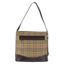 BURBERRY Nova Check Shoulder Bag Canvas Beige Gold Auth BA6463-13