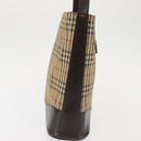 BURBERRY Nova Check Shoulder Bag Canvas Beige Gold Auth BA6463-4