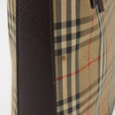 BURBERRY Nova Check Shoulder Bag Canvas Beige Gold Auth BA6463-5