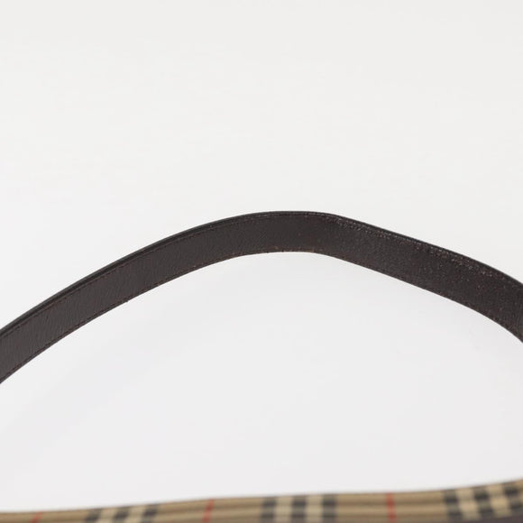 BURBERRY Nova Check Shoulder Bag Canvas Beige Gold Auth BA6463