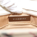 BURBERRY Nova Check Shoulder Bag Canvas Leather White Silver Auth BA6464-11
