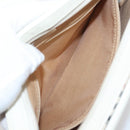 BURBERRY Nova Check Shoulder Bag Canvas Leather White Silver Auth BA6464-20