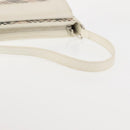 BURBERRY Nova Check Shoulder Bag Canvas Leather White Silver Auth BA6464-7