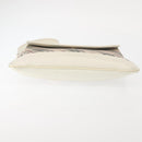 BURBERRY Nova Check Shoulder Bag Canvas Leather White Silver Auth BA6464-5