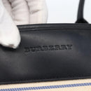 BURBERRY Tote Bag Canvas Leather White Silver Auth BA6465-17