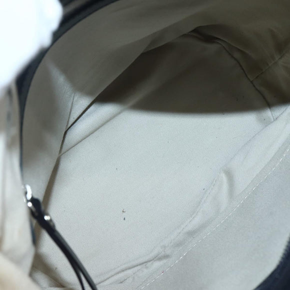 BURBERRY Tote Bag Canvas Leather White Silver Auth BA6465