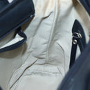 BURBERRY Tote Bag Canvas Leather White Silver Auth BA6465-19