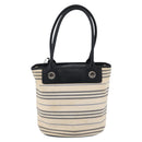 BURBERRY Tote Bag Canvas Leather White Silver Auth BA6465-13