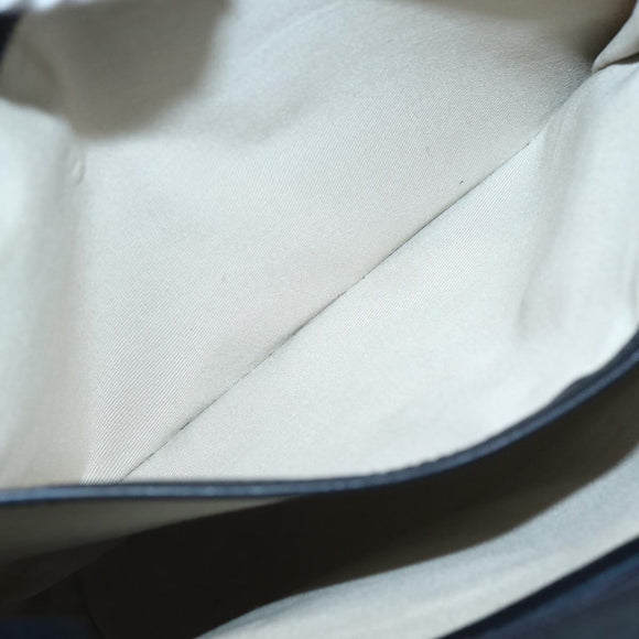 BURBERRY Tote Bag Canvas Leather White Silver Auth BA6465