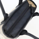 BURBERRY Tote Bag Canvas Leather White Silver Auth BA6465-6