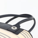 BURBERRY Tote Bag Canvas Leather White Silver Auth BA6465-8