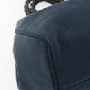 BOTTEGA VENETA Tote Bag Canvas Leather Blue Gold Auth BA6466-14