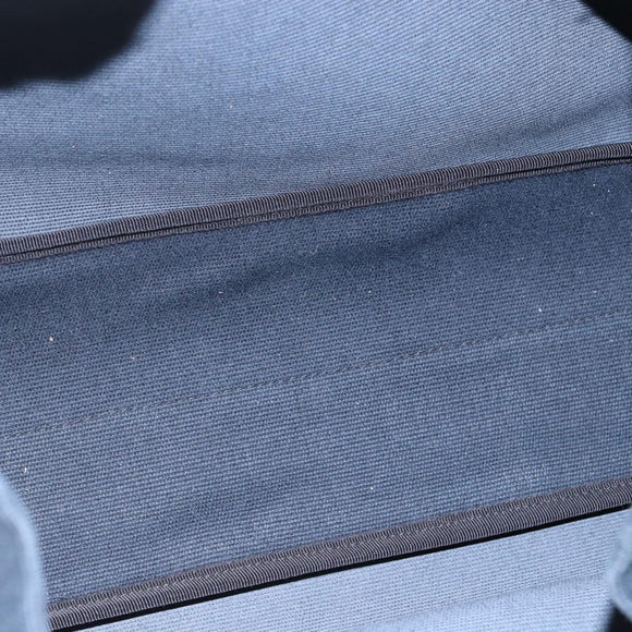 BOTTEGA VENETA Tote Bag Canvas Leather Blue Gold Auth BA6466