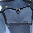 BOTTEGA VENETA Tote Bag Canvas Leather Blue Gold Auth BA6466-12