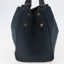 BOTTEGA VENETA Tote Bag Canvas Leather Blue Gold Auth BA6466-3