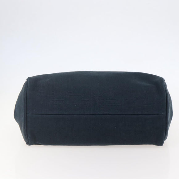 BOTTEGA VENETA Tote Bag Canvas Leather Blue Gold Auth BA6466