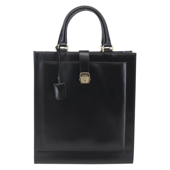 Salvatore Ferragamo Tote Bag Leather Black Auth BA6469