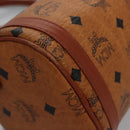 MCM Vicetos Logogram Shoulder Bag PVC Leather Brown Gold Auth BA647-10