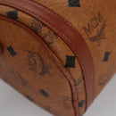 MCM Vicetos Logogram Shoulder Bag PVC Leather Brown Gold Auth BA647-12