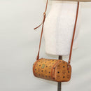 MCM Vicetos Logogram Shoulder Bag PVC Leather Brown Gold Auth BA647-20